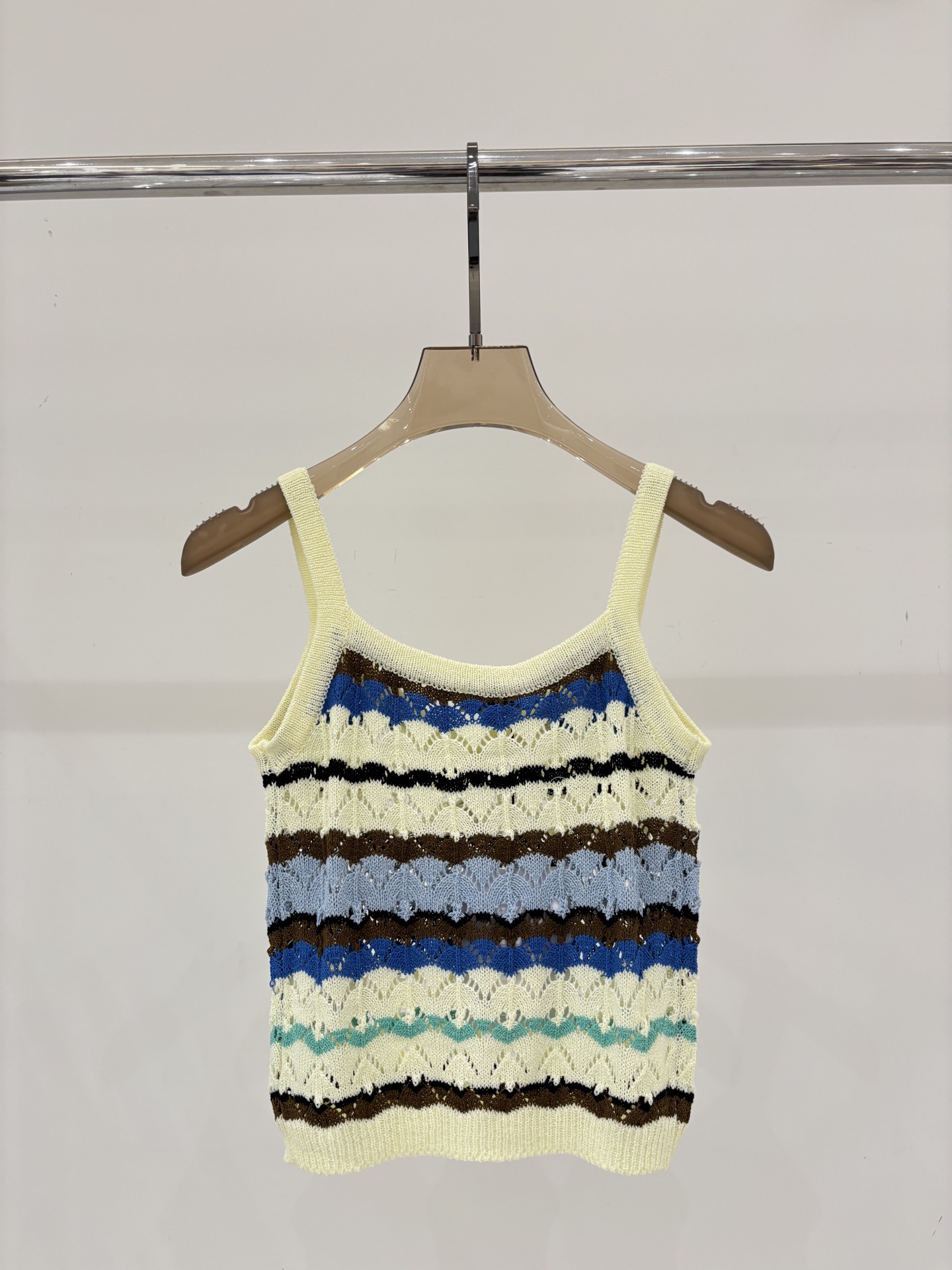 Chanel 샤넬 입체 자카드 스트라이프 니트 나시 베스트 의류