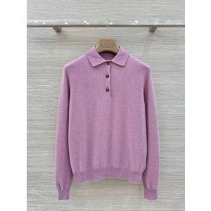 Loro Piana LP 로로 피아나 캐시미어 골드 버튼 폴로 긴팔 니트 의류