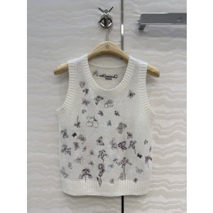 Dior CD 디올 Miss D 실크 모헤어 입체 나비 니트 베스트 나시 의류