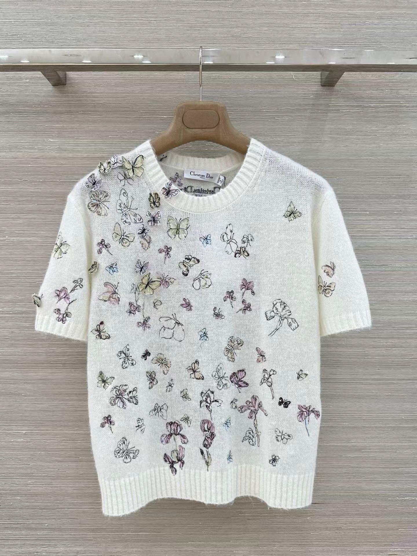 Dior 디올 Miss D 실크 모헤어 입체 나비 니트 반팔 상의 의류