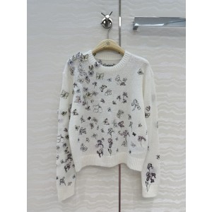 Dior CD 디올 Miss D 실크 모헤어 입체 나비 니트 스웨터 긴팔 의류