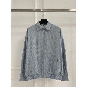 미우미우(MIU MIU) 스트라이프 워싱 데님 자켓 의류