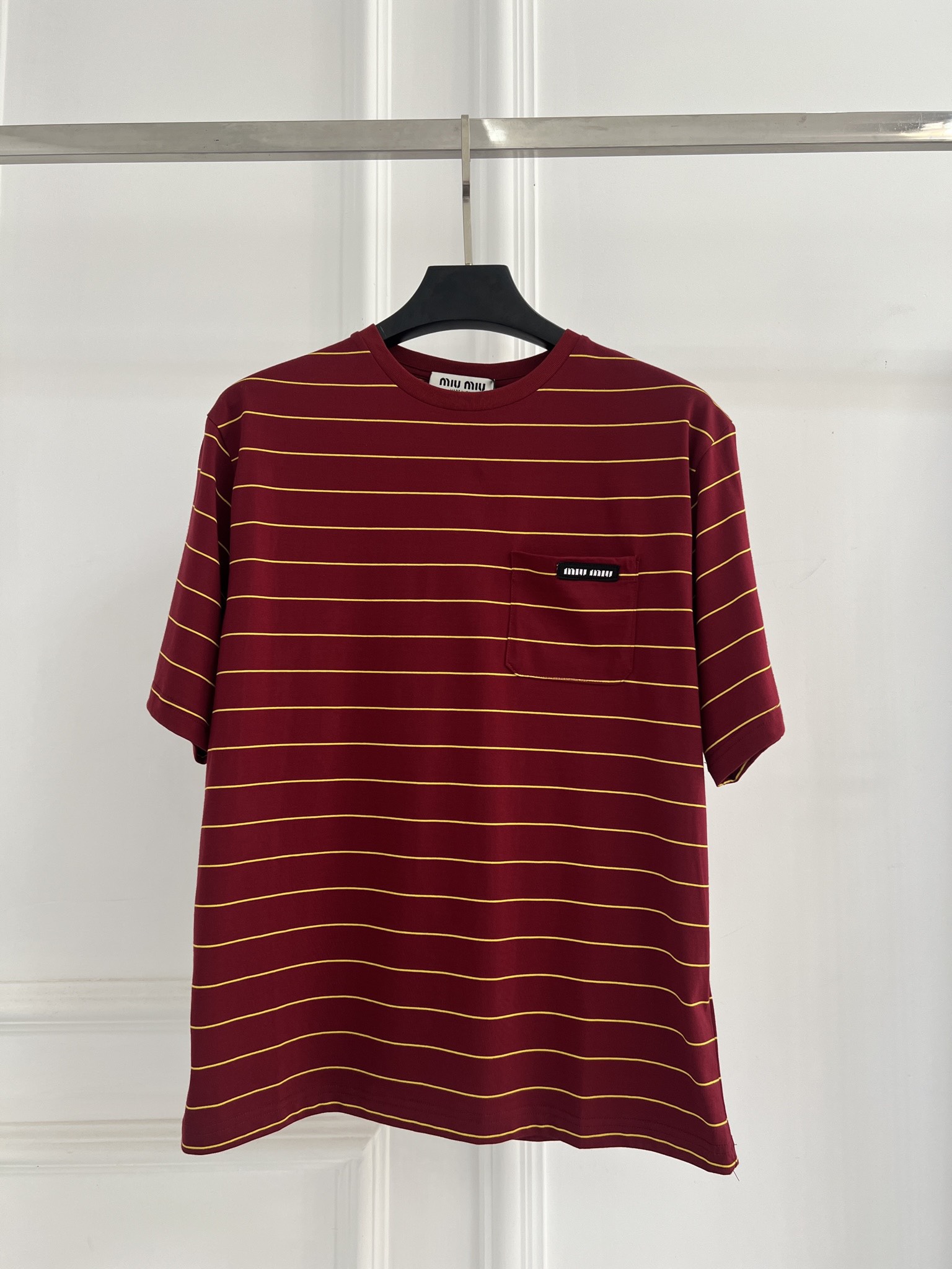 미우미우(MIU MIU) 스트라이프 코튼 티셔츠 의류