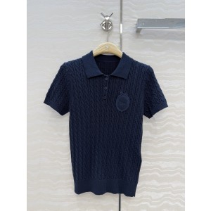 Miss Dior CD 디올  가든 시리즈 케이블 니트 폴로 셔츠 반팔 의류