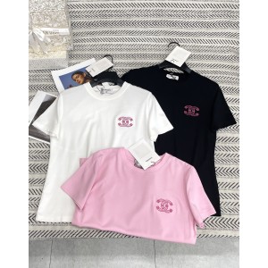 Chanel 샤넬 까멜리아 자수 레터링 반팔 티셔츠 의류