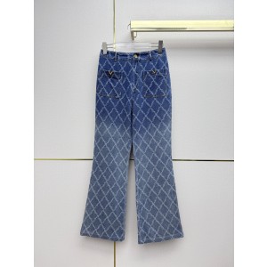 Valentino 발렌티노 퀄팅 디테일 와이드 데님 팬츠 청바지 의류