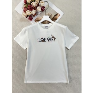 Loewe 로에베 레터링 자수 반팔 티셔츠 의류