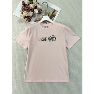 Loewe 로에베 레터링 자수 반팔 티셔츠 의류