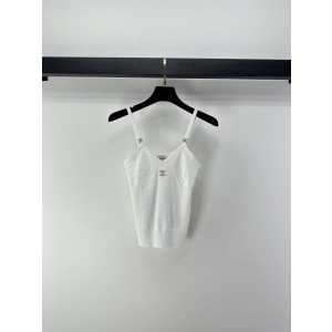 Chanel 샤넬 도트 텍스처 니트 슬리브리스 나시 의류