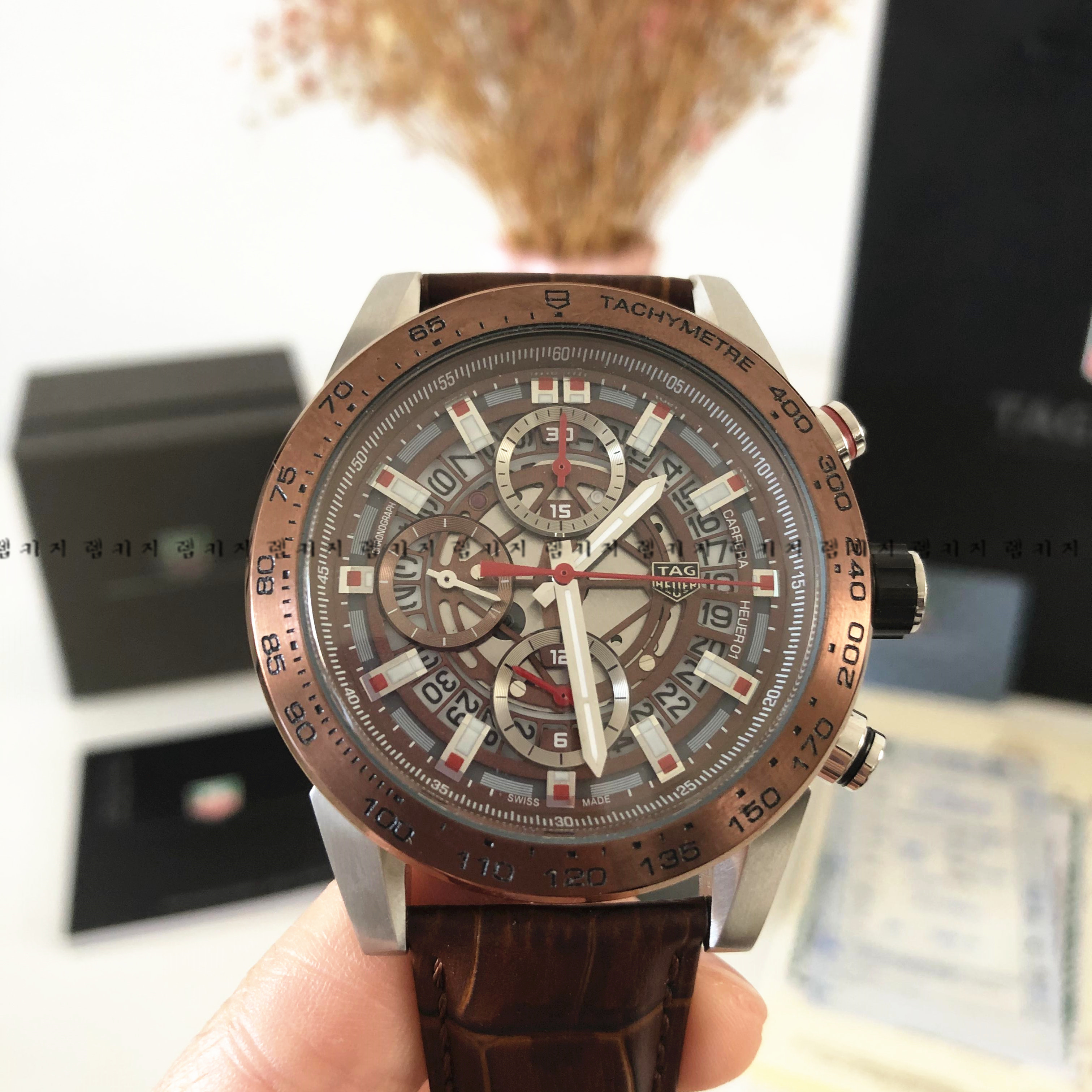 태그호이어 까레라 칼리버 호이어 01 가죽시계
