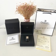 샤넬 프리미에르 브라운 큐빅 골드 금장 가죽시계