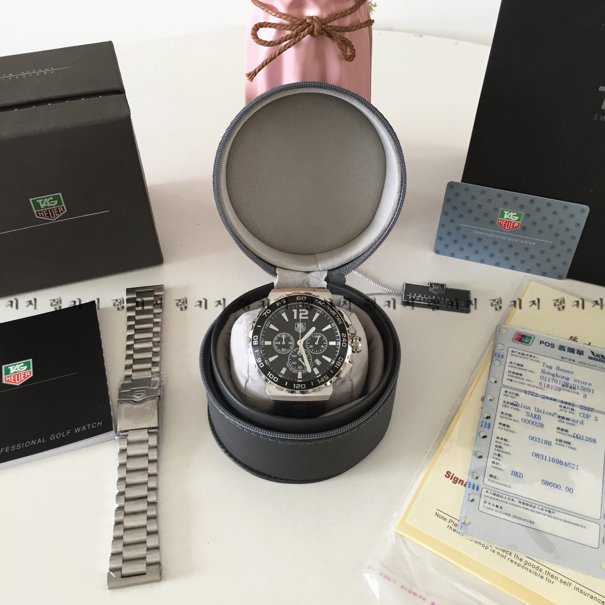 태그호이어 포뮬러 1 블랙다이얼 우레탄시계 + 메탈스트랩