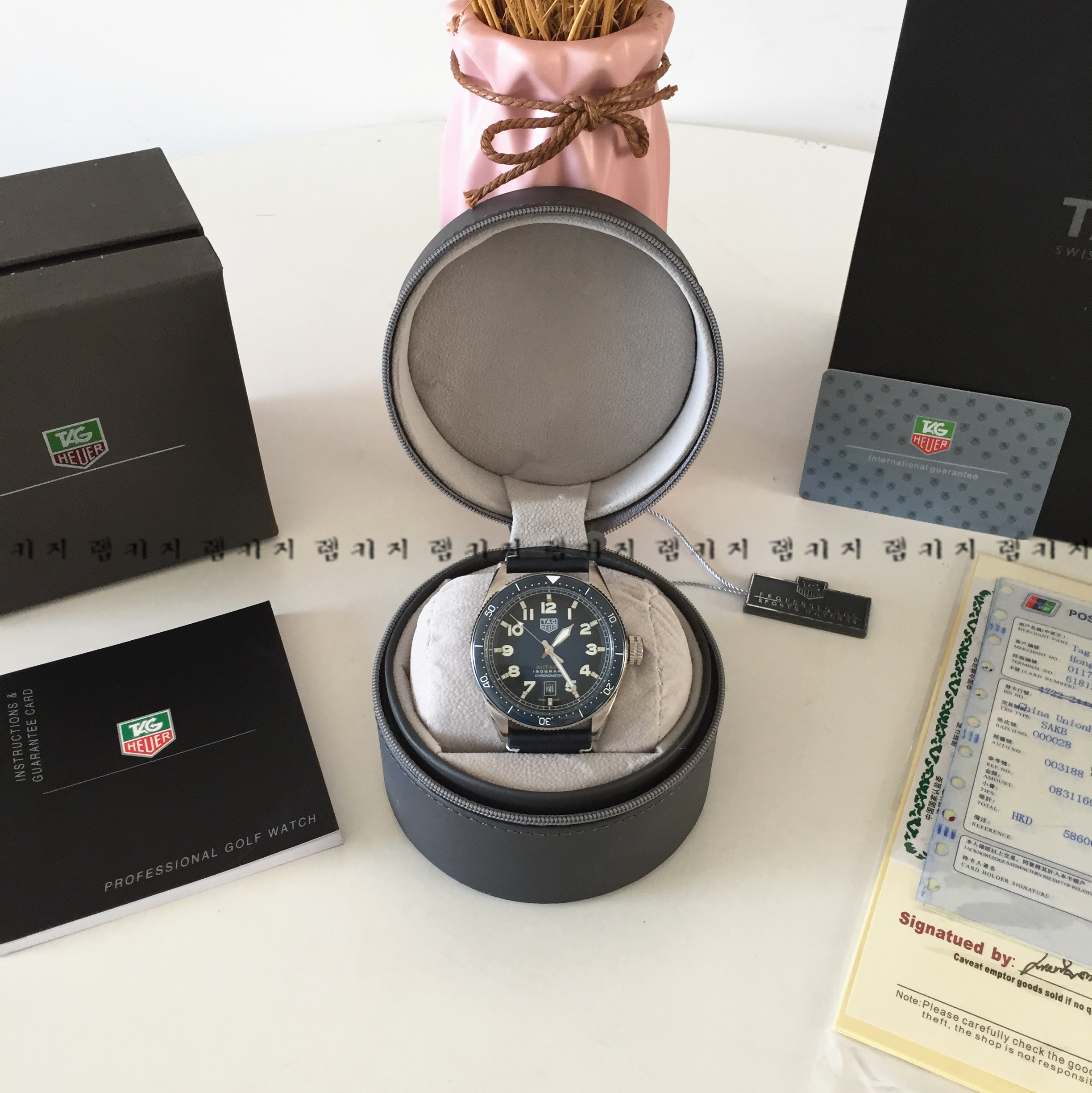 태그호이어 오타비아 블루다이얼 청판 가죽시계