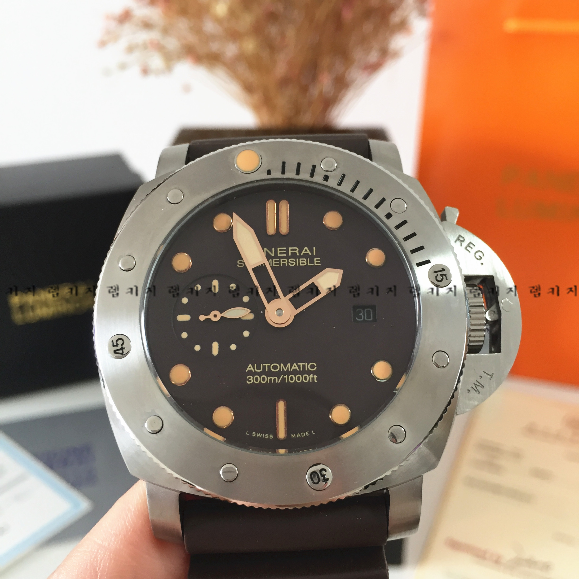 파네라이 섭머저블 46mm 오토매틱 우레탄시계