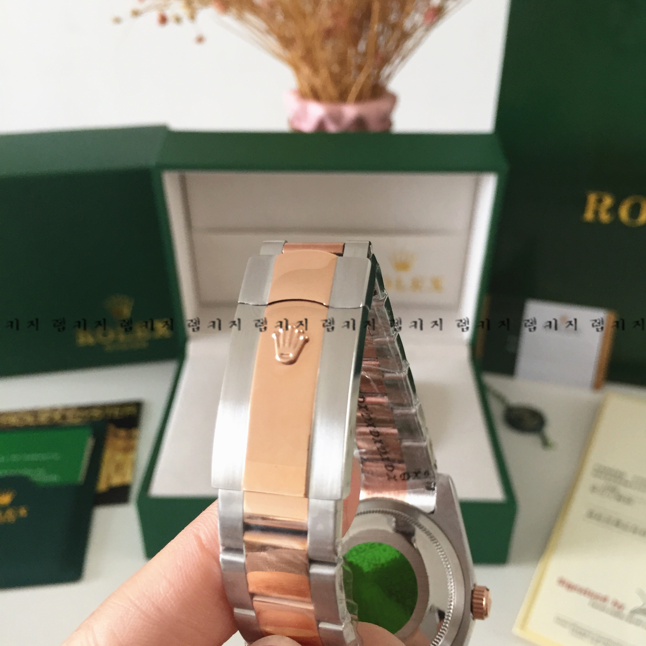 로렉스 오이스터 퍼페츄얼 콤비 메탈시계 남성용