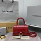 발렌시아가 XS Hourglass 레드 금장 탑핸들 백