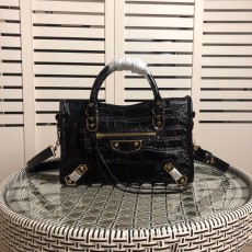 발렌시아가 네오 클래식 스몰 블랙 탑핸들 백