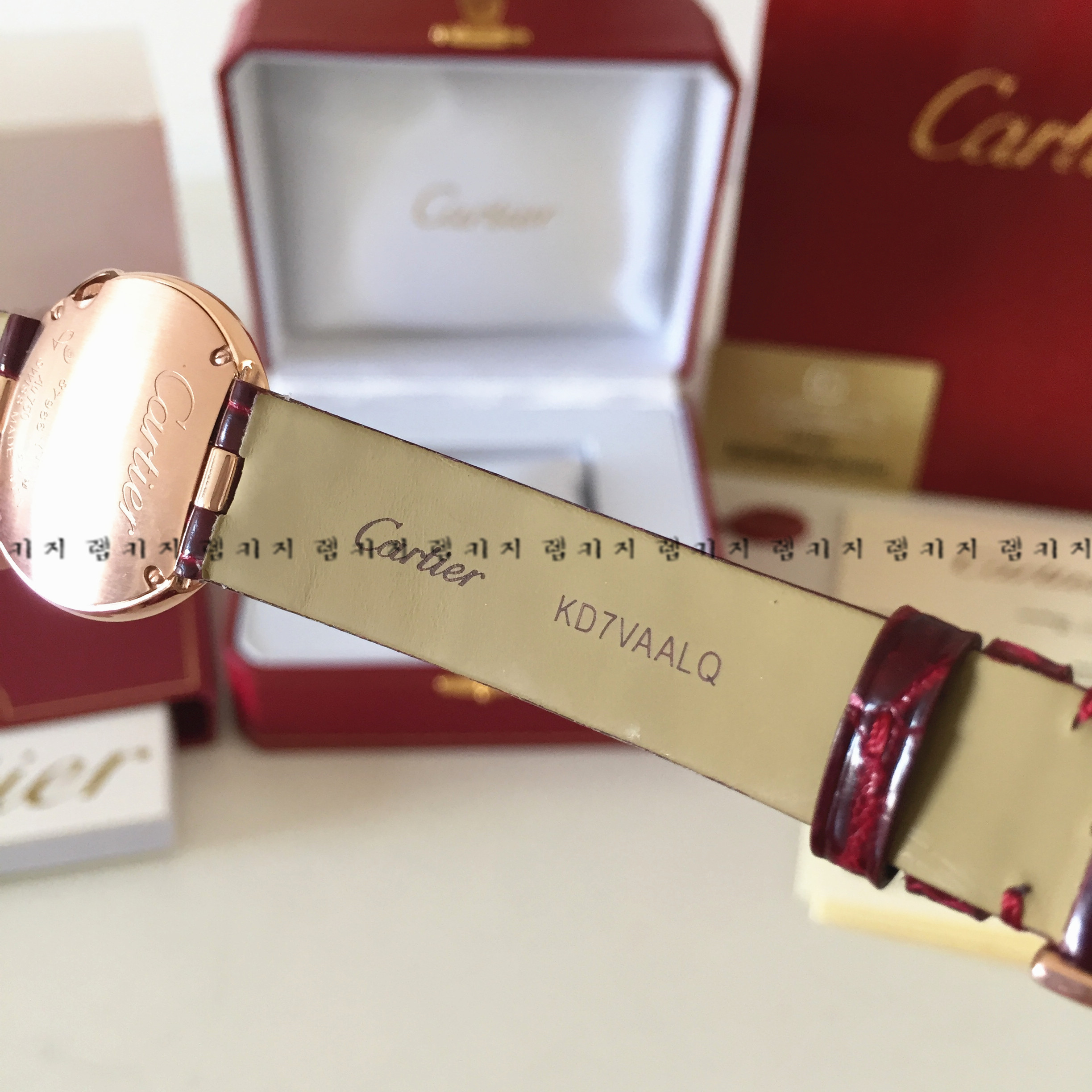 까르띠에 발롱블루 로즈골드 브라운 가죽시계