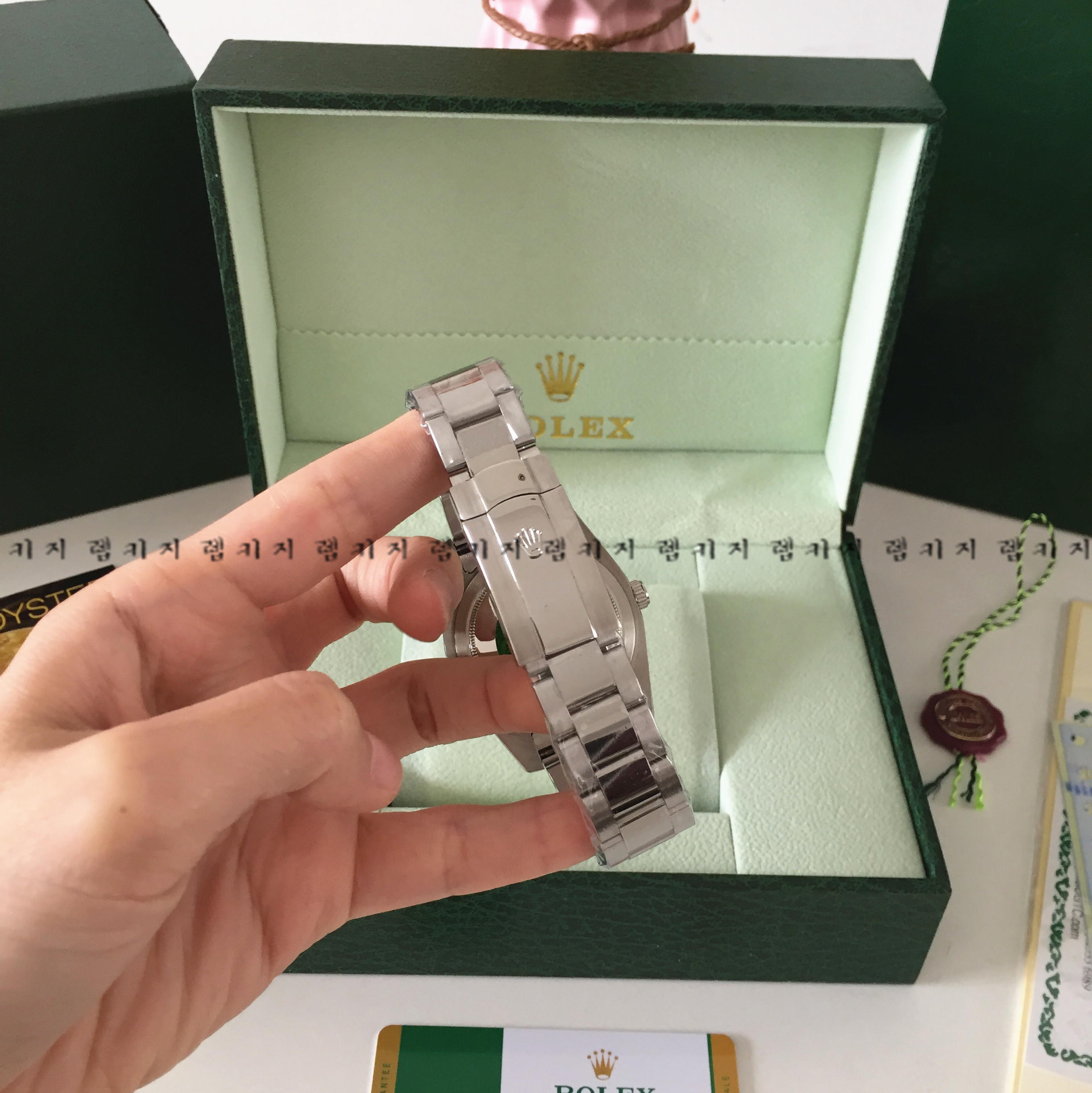 로렉스 오이스터 퍼페츄얼 블루다이얼 은장 메탈시계