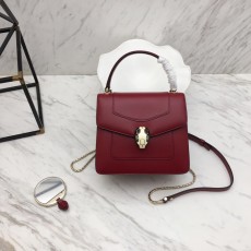 불가리 세르펜티 포에버 버건디 탑핸들 크로스백