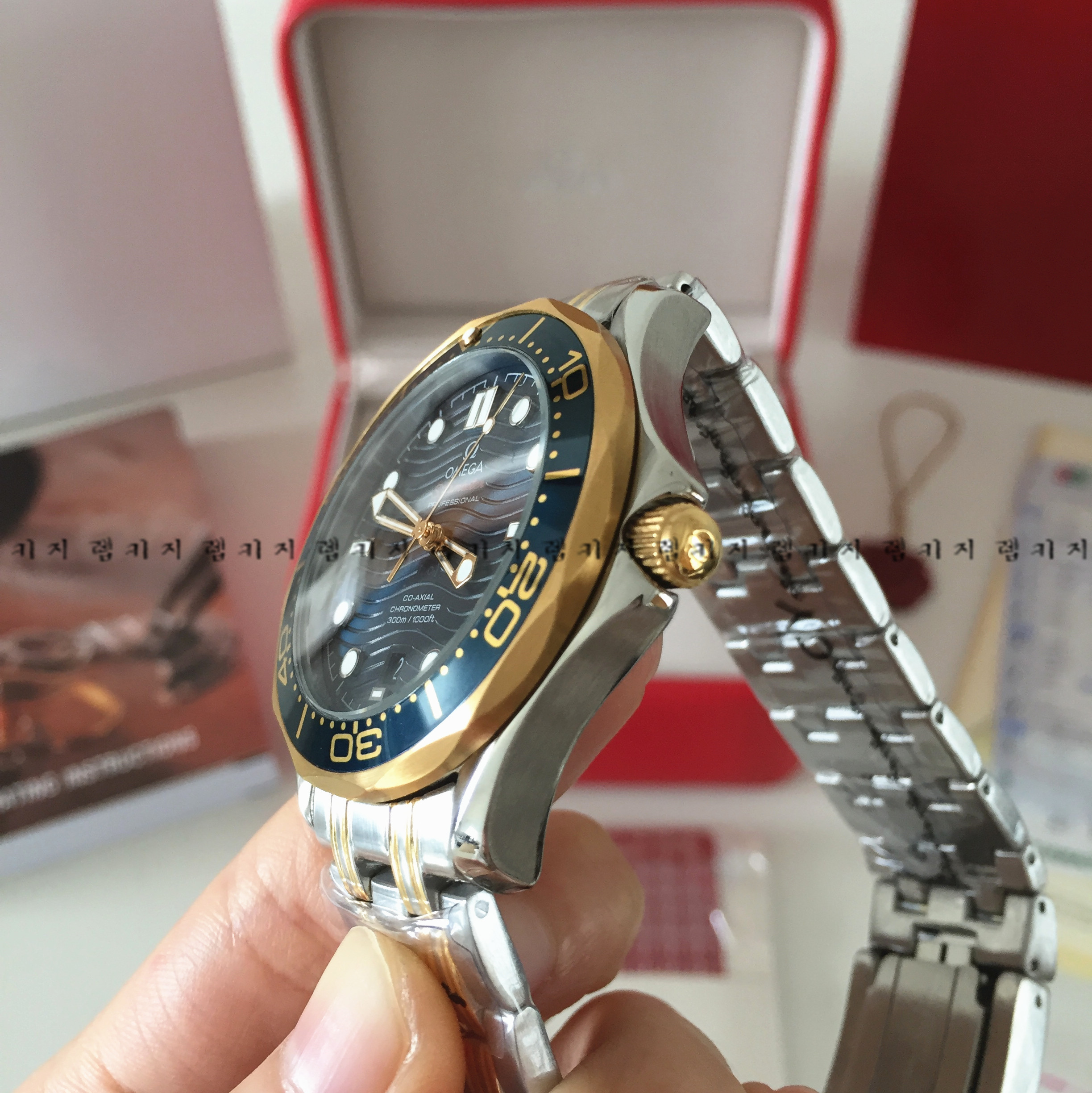 오메가 씨마스터 다이버 300 금장 콤비 메탈시계