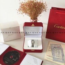 까르띠에 탱크 앙글레즈 은장 메탈시계 여성용