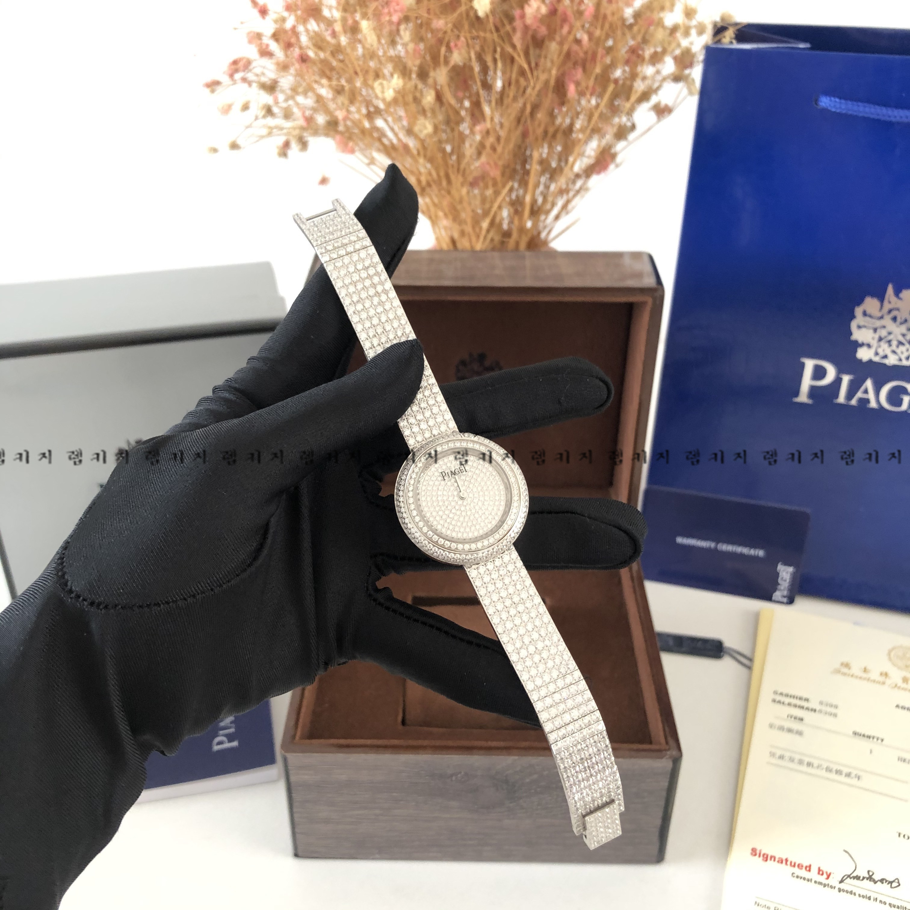 피아제 다이아 큐빅 여성 메탈시계