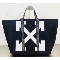 오프화이트 에로우 커머셜 블랙 토트백