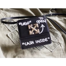 오프화이트 지트니 0.4 프린트 블랙 숄더백