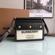 버버리 호스페리 프린트 코튼 포켓 블랙 미니 숄더백