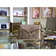 불가리 세르펜디 멀티체인 스네이크 퍼플 숄더백