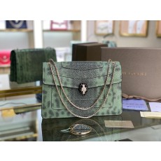 불가리 세르펜디 포에버 그린 스네이크 미듐 숄더백