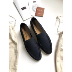 로로피아나 레이디 서머 워크 스웨이드 블랙 슬립온