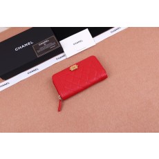 샤넬 그린 골드 로고 보이 지퍼 중지갑