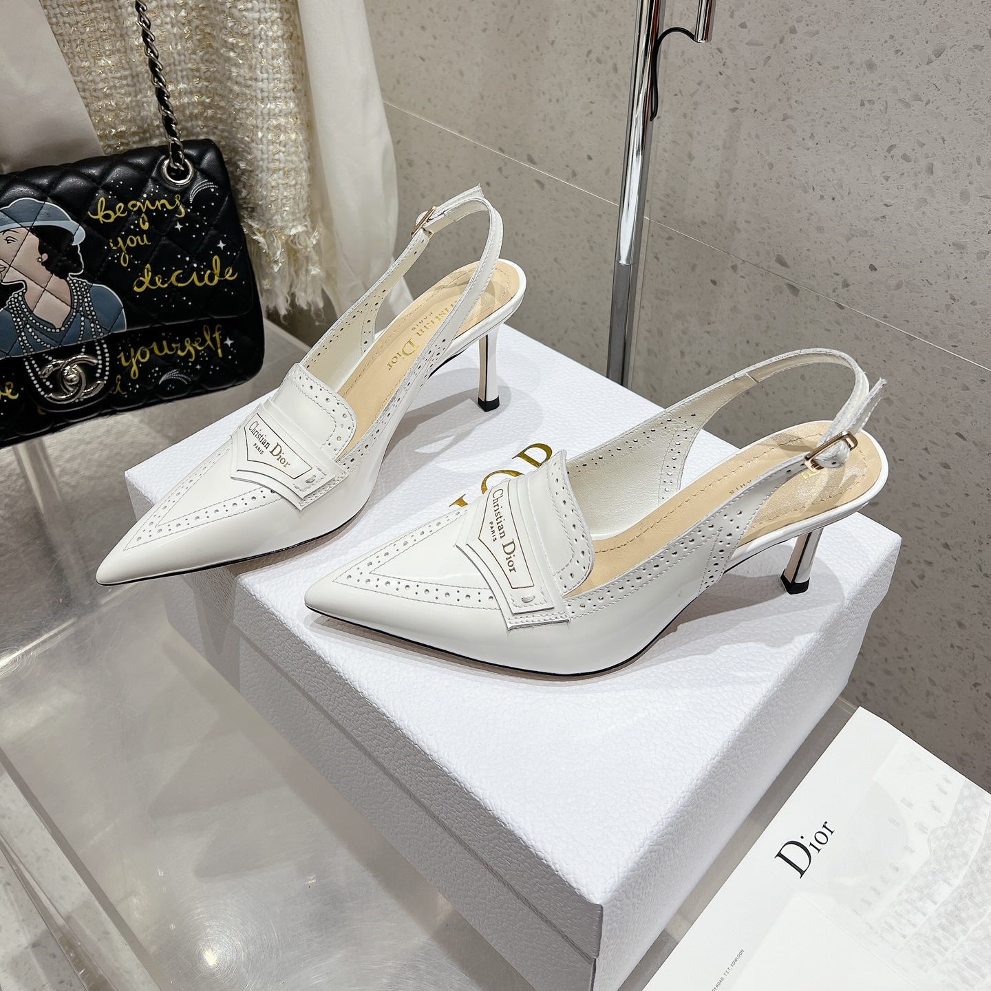 디올 하이힐 슬링백 여성